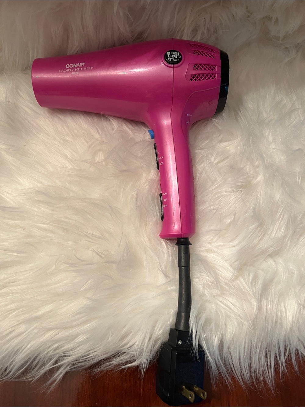 Conair Pink Travel Hair Dryer with Cord-Keeper